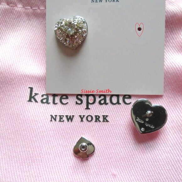 ♠️ Kate Spade ♠️ Sparkly Heart Clay Pave Studs - Picture 5 of 8
